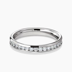 Ringlamour 3mm Channel Set Round Cut Moissanite Eternity Band