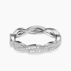 Ringlamour Twist Round Cut Moissanite Eternity Band