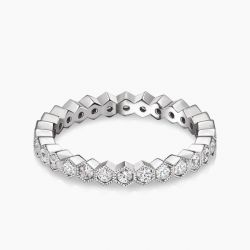 Ringlamour Milgrain Round Cut Moissanite Eternity Band