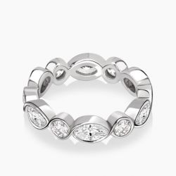 Ringlamour Marquise & Round Cut Moissanite Eternity Wedding Band