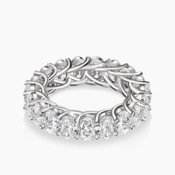 Ringlamour Oval Cut Moissanite Eternity Wedding Band