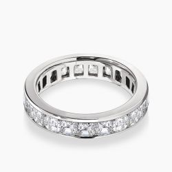 Ringlamour Channel Set Asscher Cut Moissanite Eternity Band