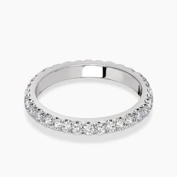 Ringlamour Surface Prong Round Moissanite Eternity Wedding Band