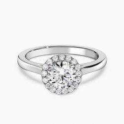 Ringlamour Round Cut Moissanite Halo Engagement Ring