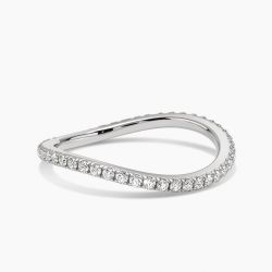 Ringlamour Round Cut Moissanite Wave Wedding Band