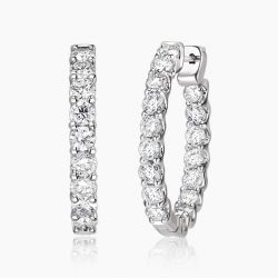 Ringlamour Round Cut Moissanite Inside-out Hoop Earrings