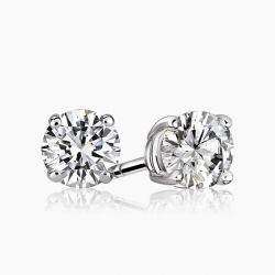 Ringlamour Classic Round 4 Prong Moissanite Stud Earrings