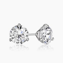 Ringlamour Round Cut 3 Prong Moissanite Solitaire Stud Earrings