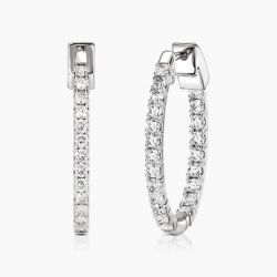 Ringlamour Inside-out Moissanite Oval Hoops Hoop Earrings