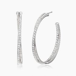 Ringlamour Pave Setting Moissanite Crossover Hoop Earrings