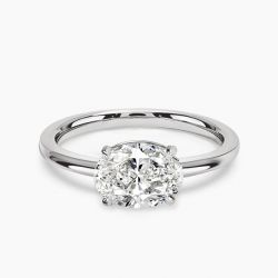 Ringlamour Oval Cut Moissanite Solitaire Engagement Ring