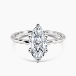 Ringlamour Marquise Cut Engagement Ring Hidden Halo