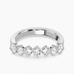 Ringlamour 7 Stone Moissanite Wedding Band Anniversary Ring