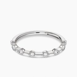 Ringlamour Round Cut Moissanite Half Eternity Stackable Ring