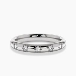 Ringlamour Star Setting Round Moissanite Starburst Wedding Band