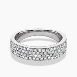 Ringlamour 4 Row Pave Setting Moissanite Half Eternity Band