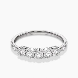 Ringlamour Round Moissanite Half Eternity Band Anniversary Ring