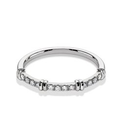 Ringlamour Unique Moissanite Half Eternity Band Stackable Ring