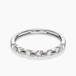 Ringlamour Round Cut Swirl Eternity Ring Half Eternity Band