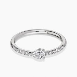 Ringlamour Sideways Pear Cut Moissanite Wedding Band