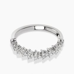 Ringlamour Round Cut Cluster Eternity Ring Half Eternity Band