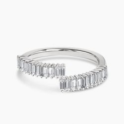 Ringlamour Baguette Moissanite Cross Wedding Band