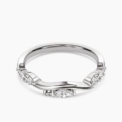 Ringlamour Marquise Cut Swirl Eternity Ring Half Eternity Band