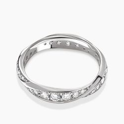 Ringlamour Twist Round Cut Moissanite Wedding Band