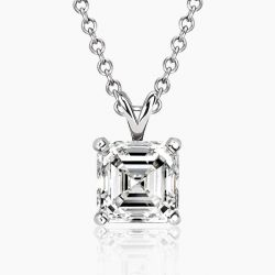 Ringlamour Asscher Cut Moissanite Pendant Necklace