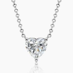 Ringlamour Heart Cut Moissanite Pendant Necklace