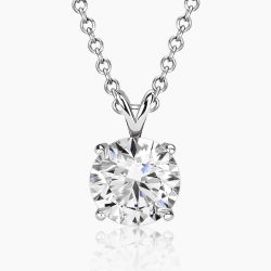 Ringlamour Round Cut Moissanite Pendant Necklace