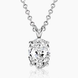 Ringlamour Oval Cut Moissanite Pendant Necklace