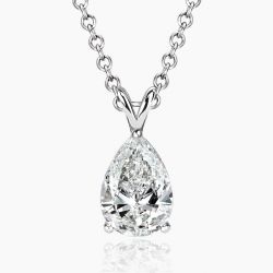 Ringlamour Pear Cut Moissanite Pendant Necklace