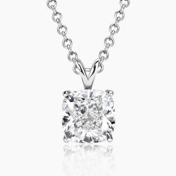 Ringlamour Cushion Cut Moissanite Pendant Necklace