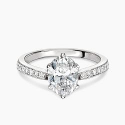 Ringlamour Milgrain Oval Cut Moissanite Engagement Ring