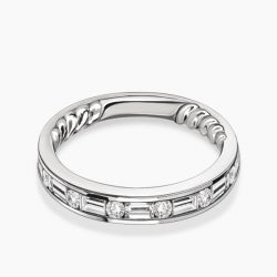 Ringlamour Baguette & Round Cut Moissanite Half Eternity Band