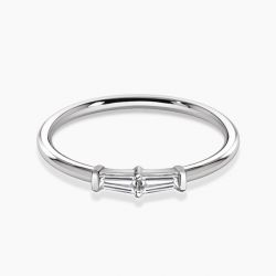 Ringlamour Double Baguette Moissanite Stackable Ring