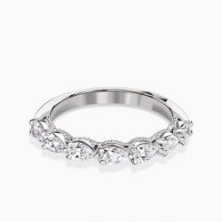 Ringlamour Tacori Sculpted Crescent Pear Moissanite Half Eternity Band