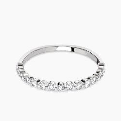 Ringlamour Shared Prong Round Moissanite Half Eternity Wedding Band