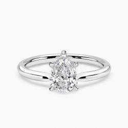 Ringlamour Pear Cut Moissanite Solitaire Engagement Ring