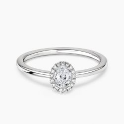 Ringlamour Oval Cut Moissanite Halo Engagement Ring