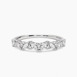 Ringlamour Slanted Marquise & Round Cut Moissanite Wedding Band