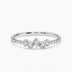 Ringlamour Round Cut Cluster Ring Half Eternity Wedding Band