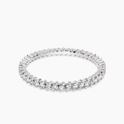 Ringlamour Round Cut Moissanite Wedding Band Eternity Ring