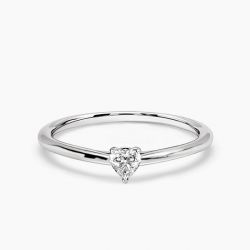 Ringlamour Heart Cut Moissanite Solitaire Engagement Ring