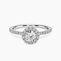 Ringlamour Round Cut Moissanite Halo Engagement Ring