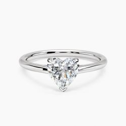 Ringlamour Heart Cut Moissanite Solitaire Engagement Ring