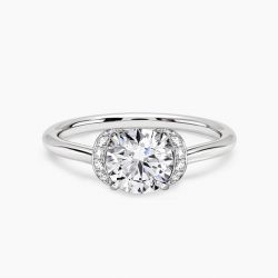 Ringlamour Round Cut Moissanite Halo Engagement Ring