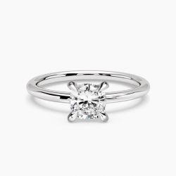 Ringlamour Cushion Cut Moissanite Solitaire Engagement Ring