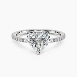 Ringlamour Heart Moissanite Engagement Ring Hidden Halo